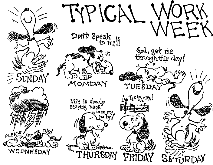 Emotions at work on weekdays
