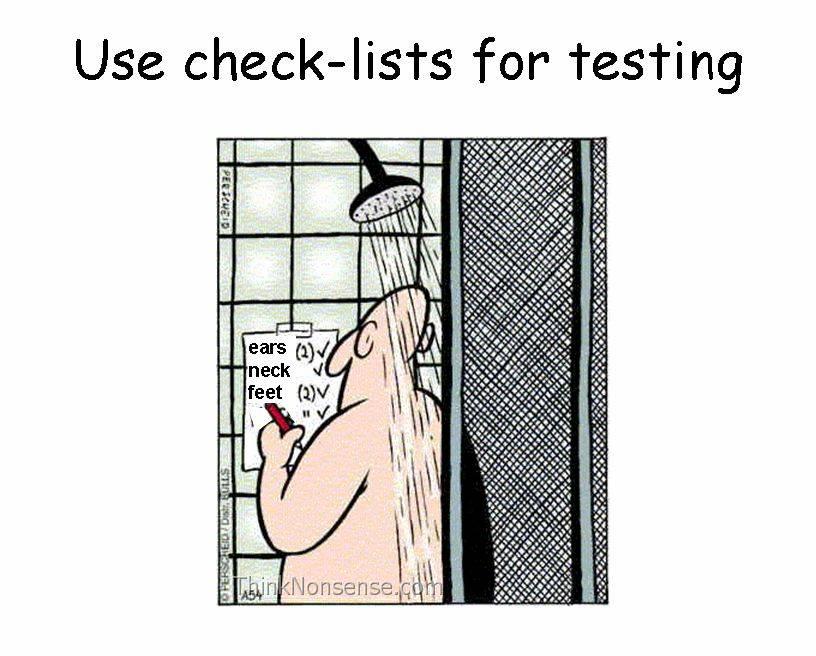 Checklist for bath